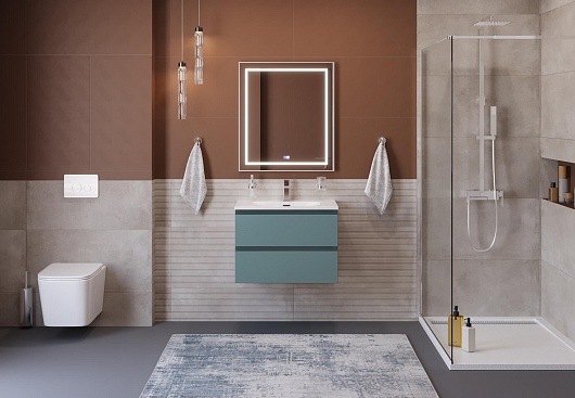 BelBagno Тумба с раковиной Kraft 39-70 подвесная Голубой матовый с раковиной BB-8099-3-70 – картинка-13